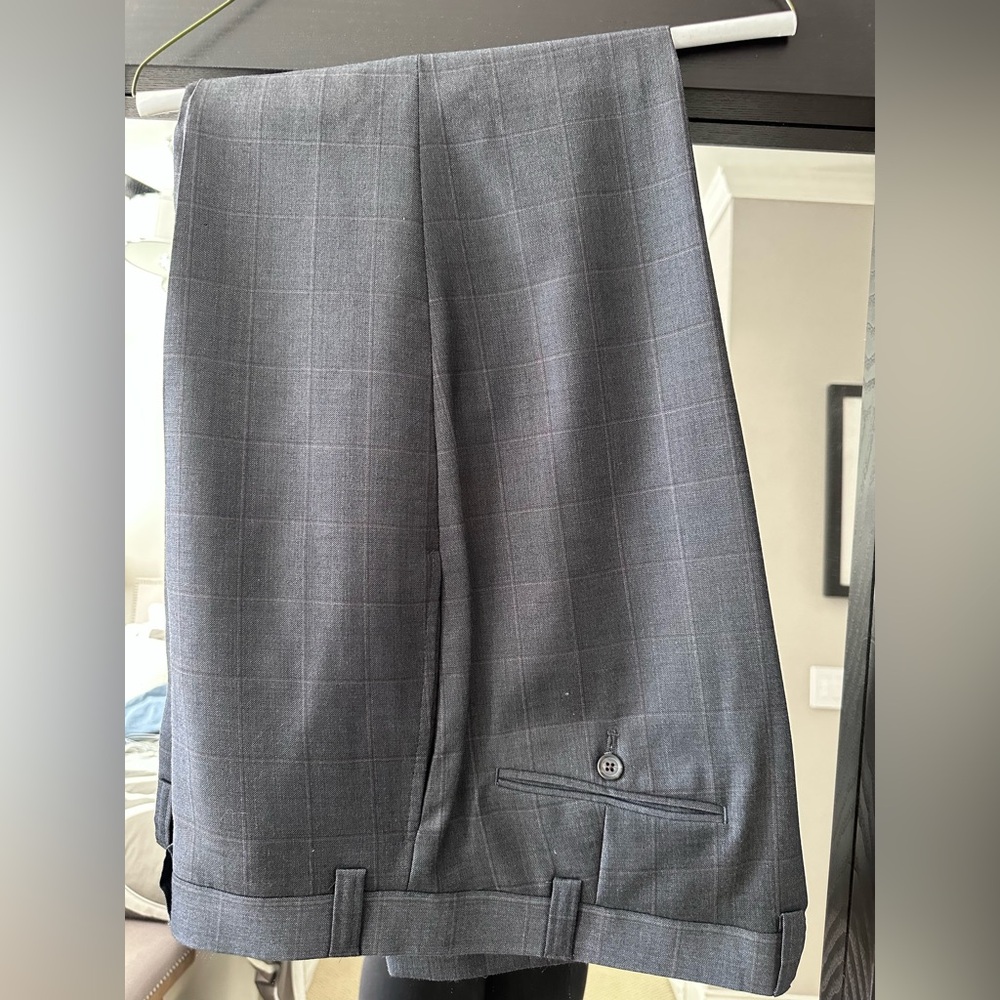 Ralph Lauren Charcoal Checkered Suit Pants